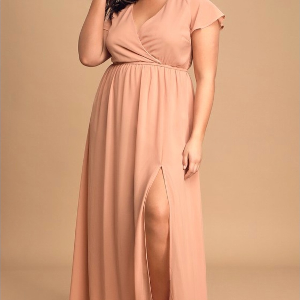 Lulus Lost in the Moment Blush Maxi Dress